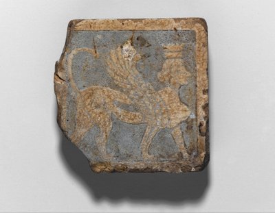 Tile with Winged Crowned Female Sphinx by Unbekannt Unbekannt